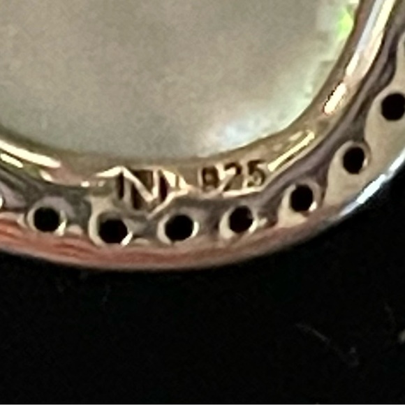 Sterling Silver & Mother of Pearl Earrings. Art deco. Studs. - Picture 5 of 6